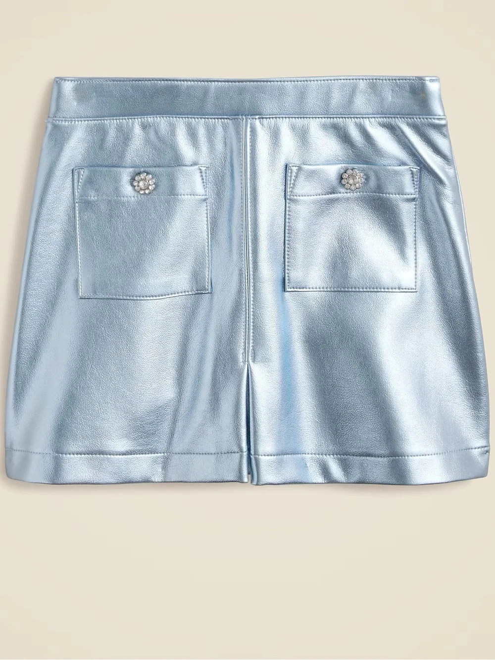 Crewcuts by J. Crew Patch-Pocket Skirt in Metallic Faux Leather NWOT sz: 14